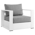 Modway Tahoe Aluminum Outdoor Patio Armchair In White Gray