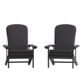 Set of 2 Adirondack Chairs in Slate Gray with Gray Cushions, Porch, and Patio
