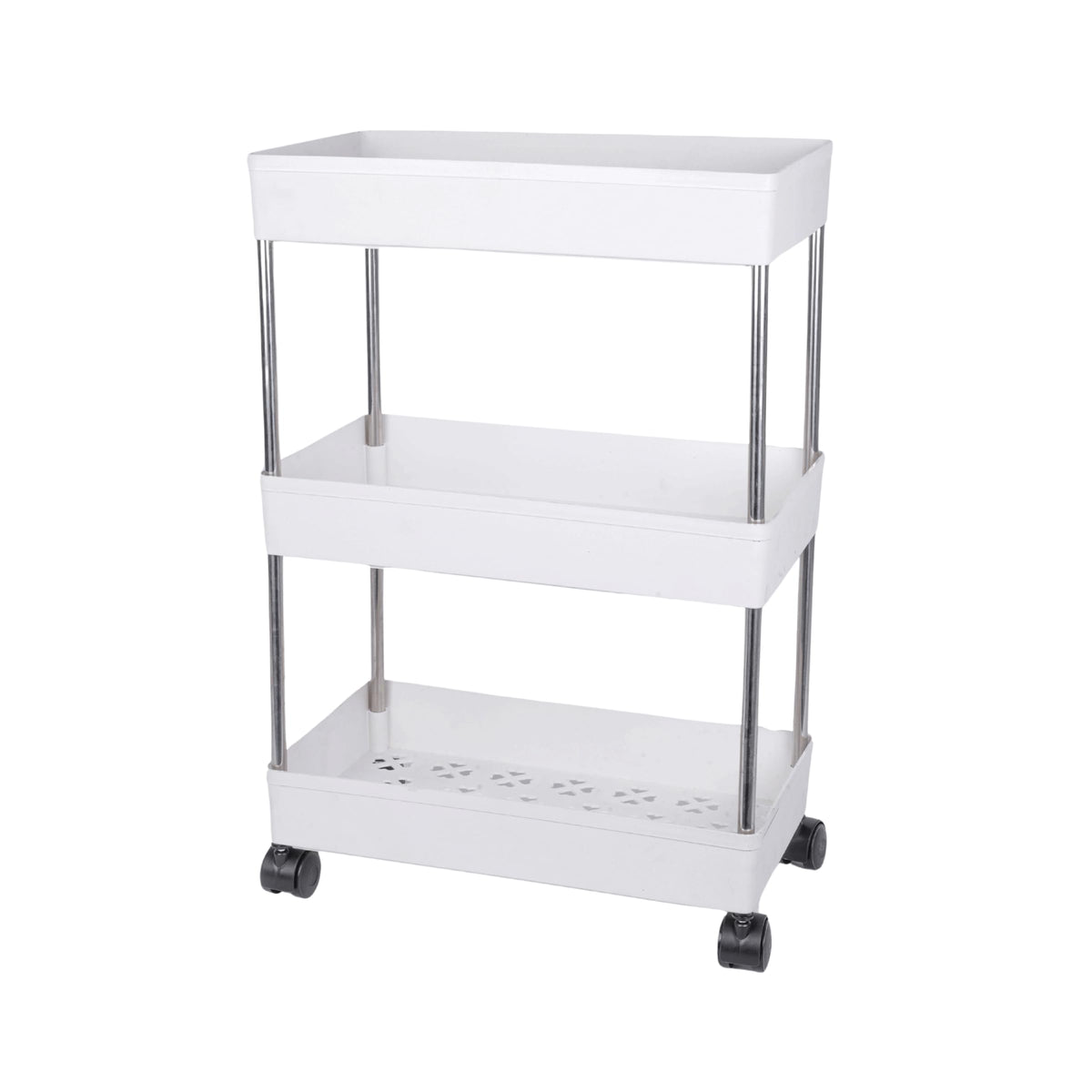 Nandrav 3 Layer Storage Basket Plastic Trolley with Dish Rack for Kitchen Fruit Vegetable Modern Organizer Stackable Shelf Cart 