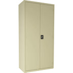 Lorell, LLR00017, 4-Shelf Steel Janitorial Cabinet, 1 Each, Putty