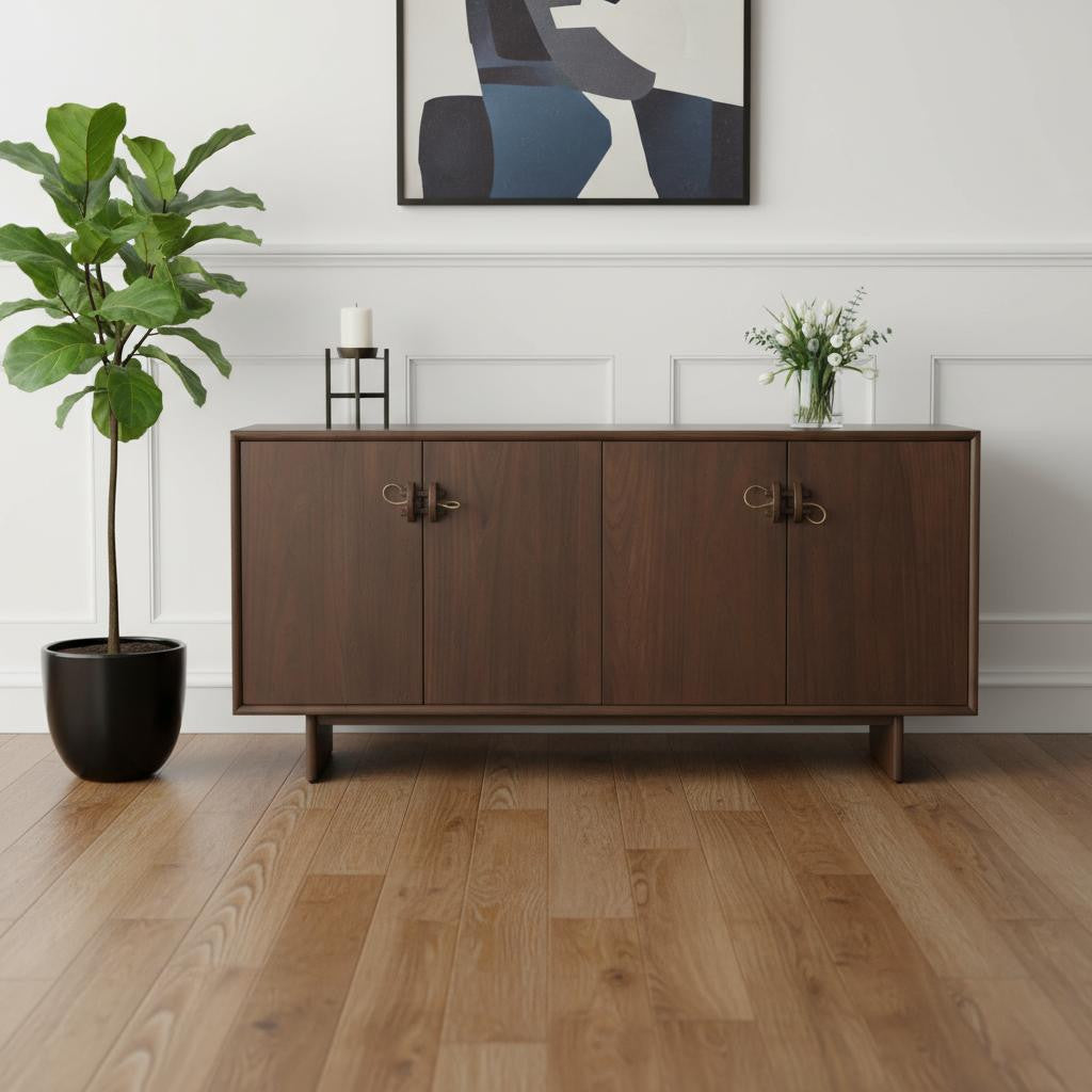 71 Brown Sideboard Soft Close with Four Doors