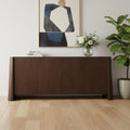81 Brown Solid Wood Sideboard Soft Close with Four Doors