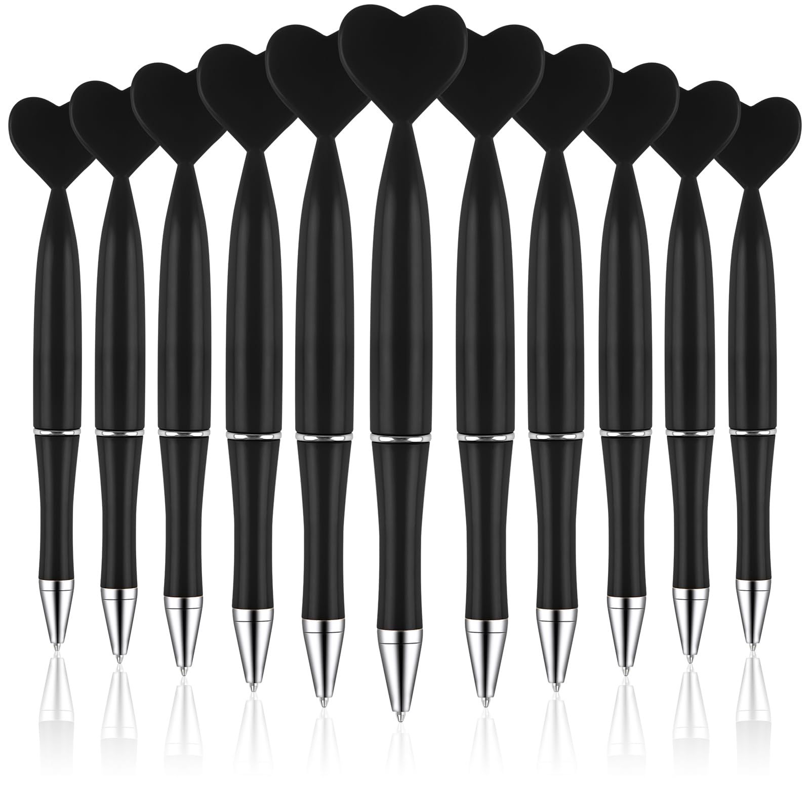 Zuazaor 24 Pack Party Pens Black Gek Ink For Adults Black Heart Ballpoint Pens For Office School Crhistmas Valentine'S Wedding P