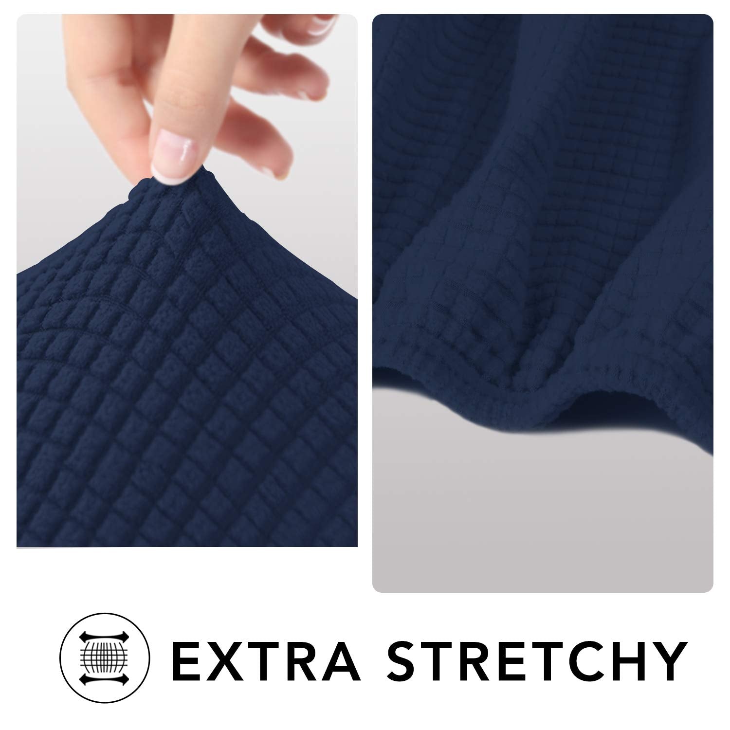 Purefit Stretch Chair Sofa Slipcover – Spandex Jacquard Non Slip Soft Couch Sofa Cover, Washable Furniture Protector With Non Skid Foam And Elastic Bottom For Kids (Chair, Navy)