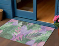 3 X 5 Sage And Mint Green Floral Washable Indoor Outdoor Area Rug