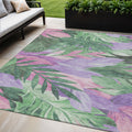 5 X 8 Sage And Mint Green Floral Washable Indoor Outdoor Area Rug