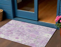 3 X 5 Lavender Purple And Lilac Floral Washable Indoor Outdoor Area Rug