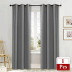 Nicetown Window Curtain Blackout Drape Panel 3 Pass Microfiber Noise Reducing Thermal Insulated Window Drapery With Grommet (Single Panel, 42 X 84 Inch, Silver Grey)