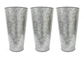 Hosley Enhance Your Decor with Set of 3 Galvanized Vases/French Buckets - 9'' High Rustic Metal Flower Containers for Farmhouse 