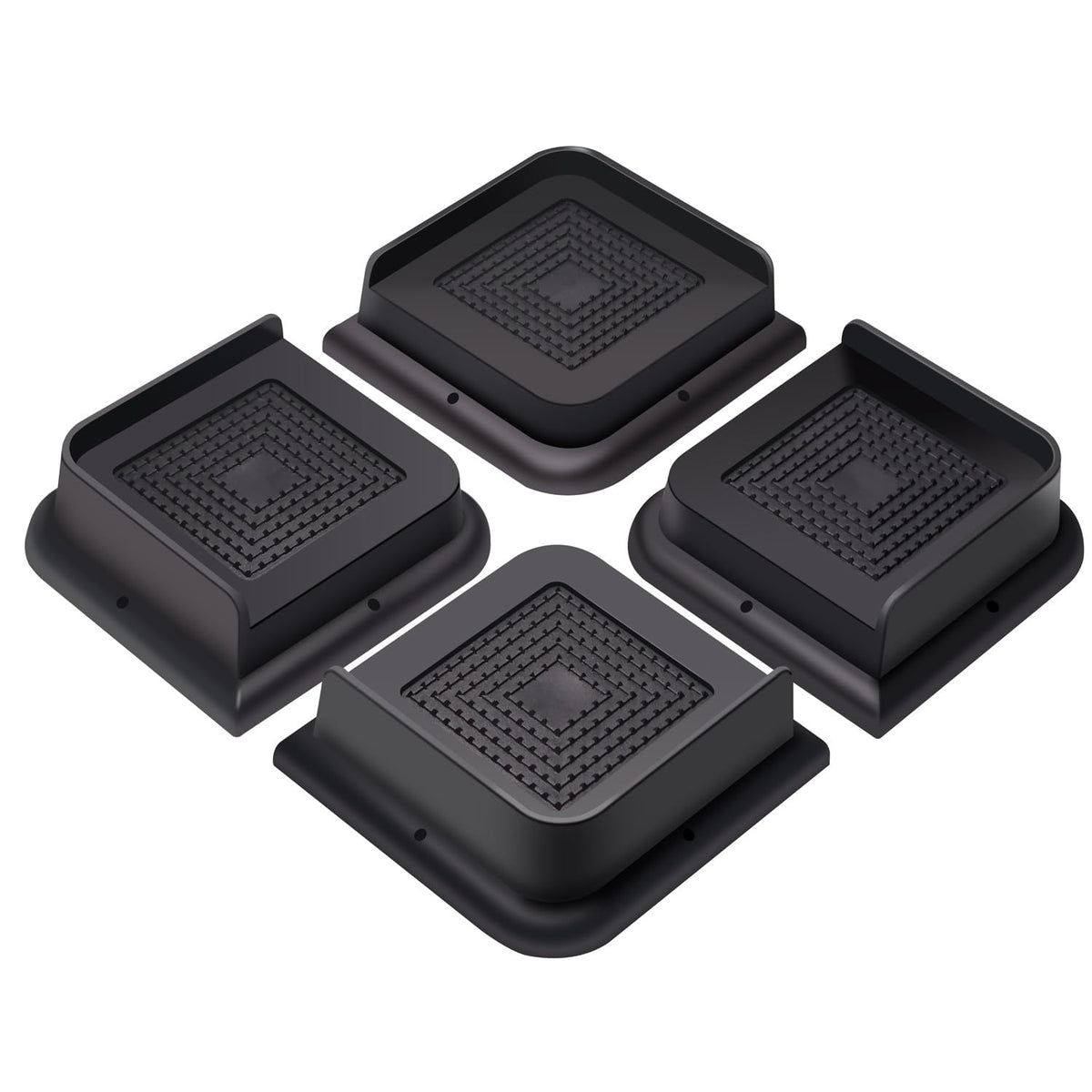 Sunifier Bed Risers 1 Inch Heavy Duty 4 Pack, L Shape Furniture Risers 1 Inch Support 5000Lbs, Oversized Bed Lifts Risers For Do