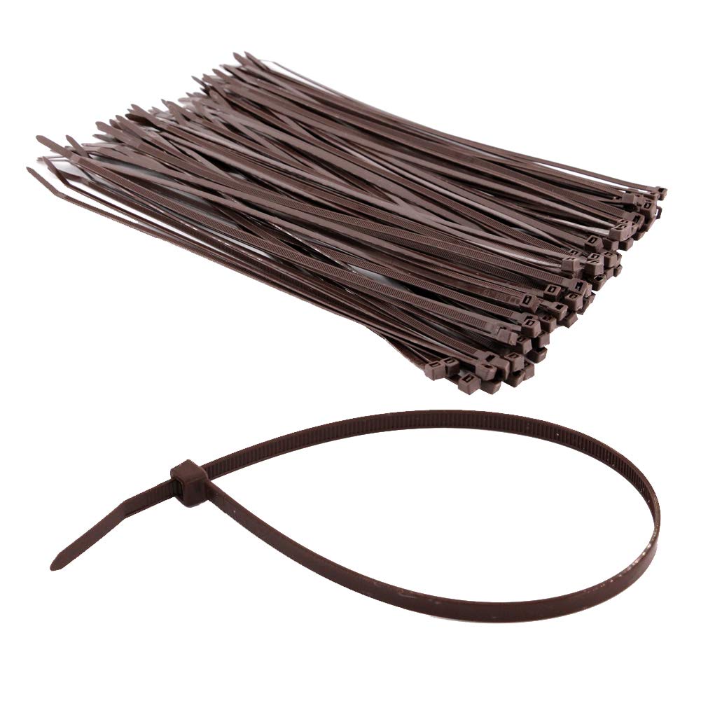 Haode Fashion Strong 12 Inch Brown Wood Color Cable Ties Zip Ties, Heavy Duty Gardening Hand Tools Plants Ties 50 Lbs Strength,