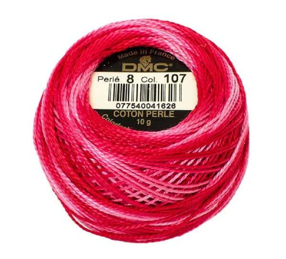DMC 116 8-107 Pearl Cotton Thread Balls, Dark Pink, Size 8