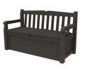 Keter Solana 70 Gallon Storage Bench Deck Box for Patio Furniture, Front Porch Decor and Outdoor Seating  Perfect to Store Gard