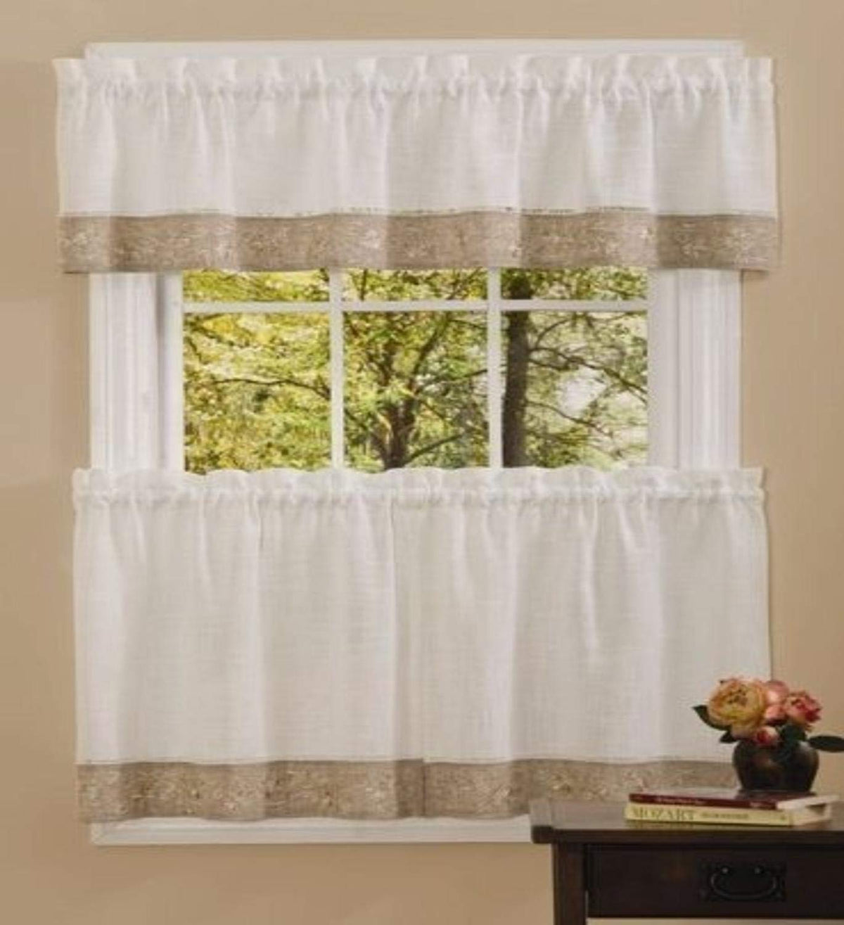Achim Home Furnishings, Natural Oakwood Valance, 58 14Inch, 58inch X 14inch (Model: Owvl14Nt12)