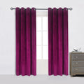 Cherry Home Velvet Blackout Curtains, 52W X 63L, Fushcia, 2 Panels, Grommet, Living Room & Bedroom, All Season, Privacy & Room D