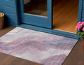 3 X 5 Mauve And Pink Abstract Washable Indoor Outdoor Area Rug