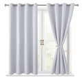 Hiasan Blackout Curtains For Bedroom, 52 X 54 Inches Long - Thermal Insulated & Energy Saving Window Curtains For Living Room, 2 Drape Panels Sewn With Tiebacks, Greyish White