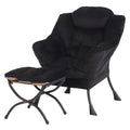 Tiita Lazy Chair With Ottoman, Modern Large Accent Lounge Chair, Leisure Sofa Armchair With Ottoman, Reading Chair With Footrest