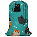 Swono Funny Cats Large Capacity Laundry Hamper Basket Cute Kitten Kitty Fish Bone Storage Baskets for Bedroom, Bathroom, Dorm, W