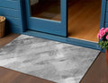 3 X 5 Gray And Charcoal Striped Washable Indoor Outdoor Area Rug