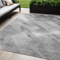 5 X 8 Gray And Charcoal Striped Washable Indoor Outdoor Area Rug