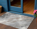3 X 5 Taupe And Gray Striped Washable Indoor Outdoor Area Rug