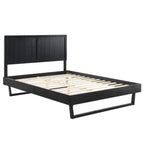Modway Alana Wood Full Platform Bed In Black With Angular Frame, Double