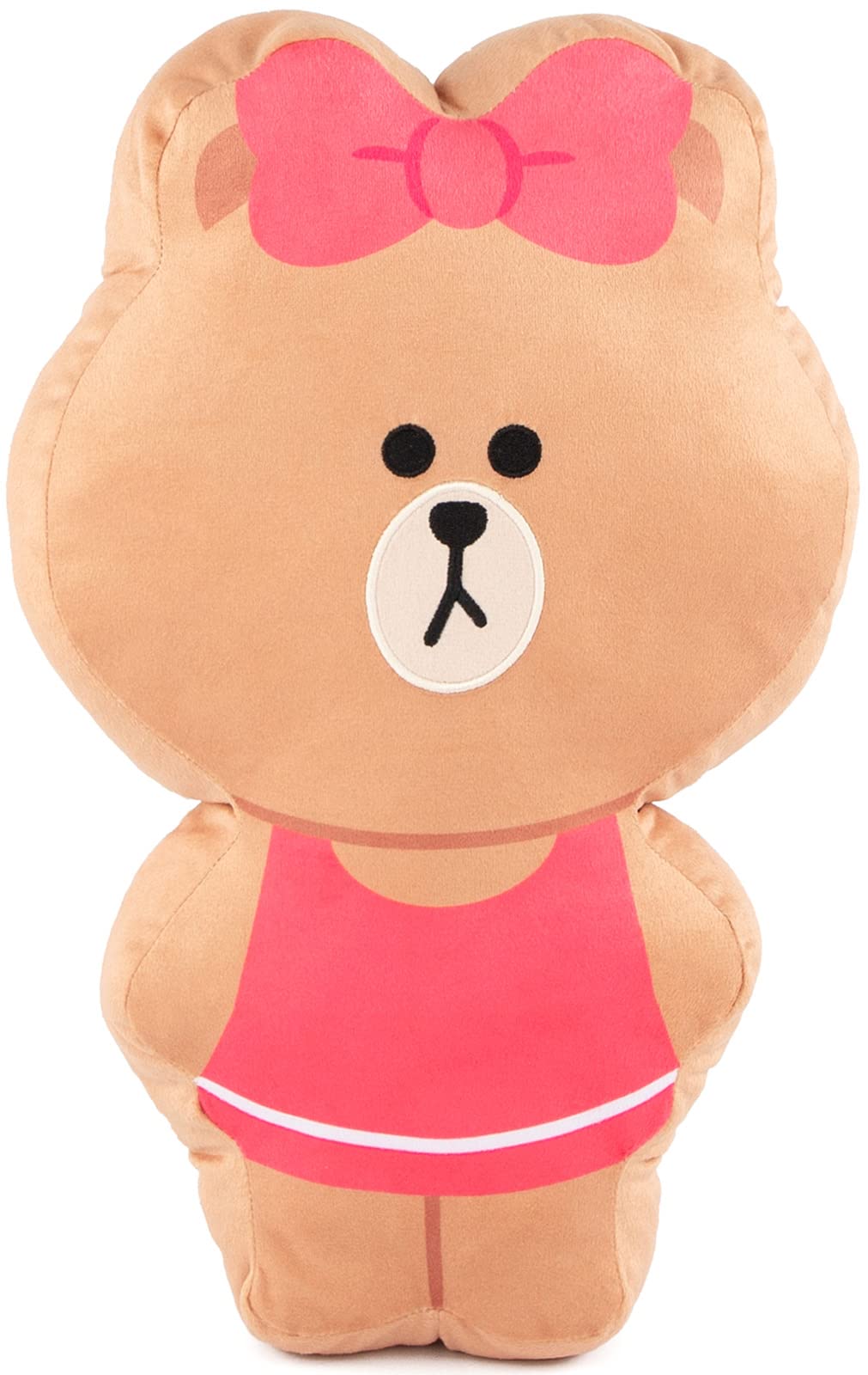 Jay Franco Line Friends Brown & Friends Choco Shaped Decorative Pillow - Super Soft Throw Plush Pillow - Measures 14 Inches (Off