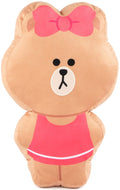 Jay Franco Line Friends Brown & Friends Choco Shaped Decorative Pillow - Super Soft Throw Plush Pillow - Measures 14 Inches (Off