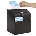 Kyodoled Suggestion Box With Lock And 50 Free Suggestion Cards, Metal Wall Mounted Ballot Box, Donation And Collection Key Drop