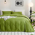 Jellymoni Bedding Duvet Cover California King - 100% Washed Cotton Linen Like Textured Comforter Cover, 3 Pieces Soft Cooling Be