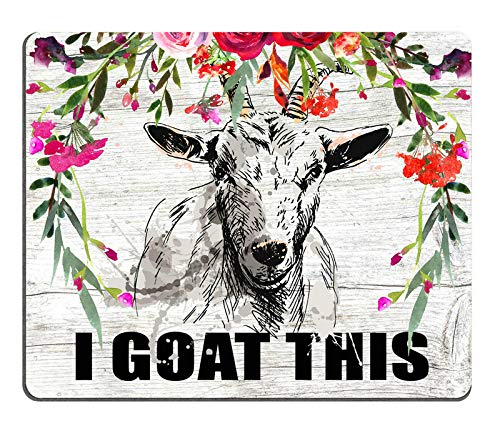 Smooffly Funny Quote Mouse Pad, Office Desk Accessories, Goat Mouse Pad, Desk Decor, Funny Office Presents, Floral Mousepad,
