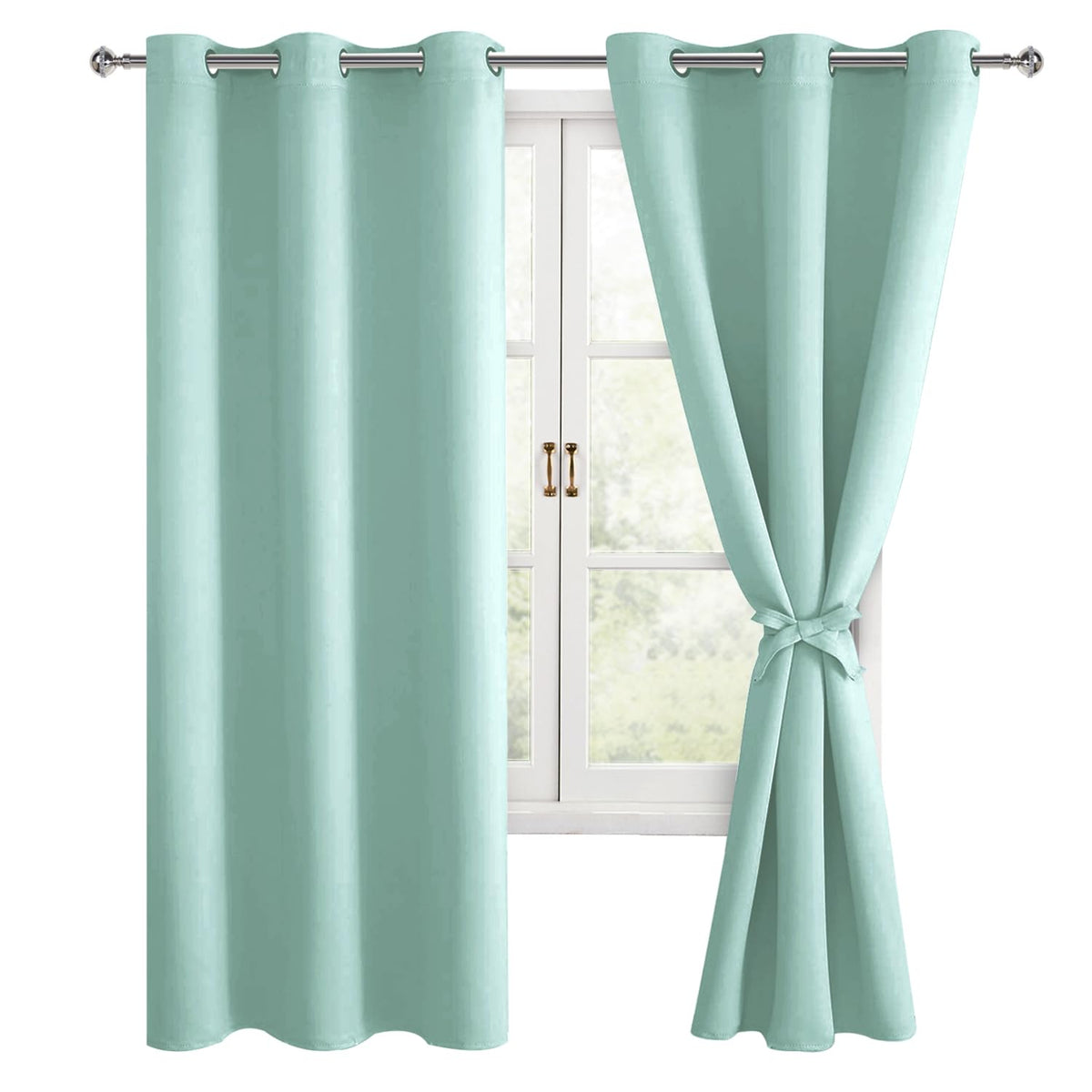 Hiasan Blackout Curtains For Bedroom, 42 X 72 Inches Long - Thermal Insulated & Light Blocking Window Curtains For Living Room C