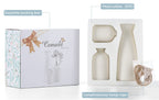 Cemabt White Ceramic Vase Set-3 Small Flower Vases For Decor,Modern Boho Farmhouse Home Decor,Decorative Vase For Pampas Grass&D