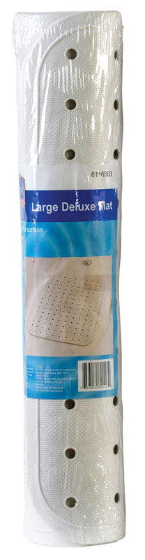 BATH MAT 15X31.5 DLX WHT (Pack of 1)