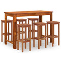 vidaXL Patio Bar Set 7 Piece, Outdoor Bar Table and Stools, Patio Furniture Set, Dining Set for Garden, Farmhouse, Solid Wood Acacia