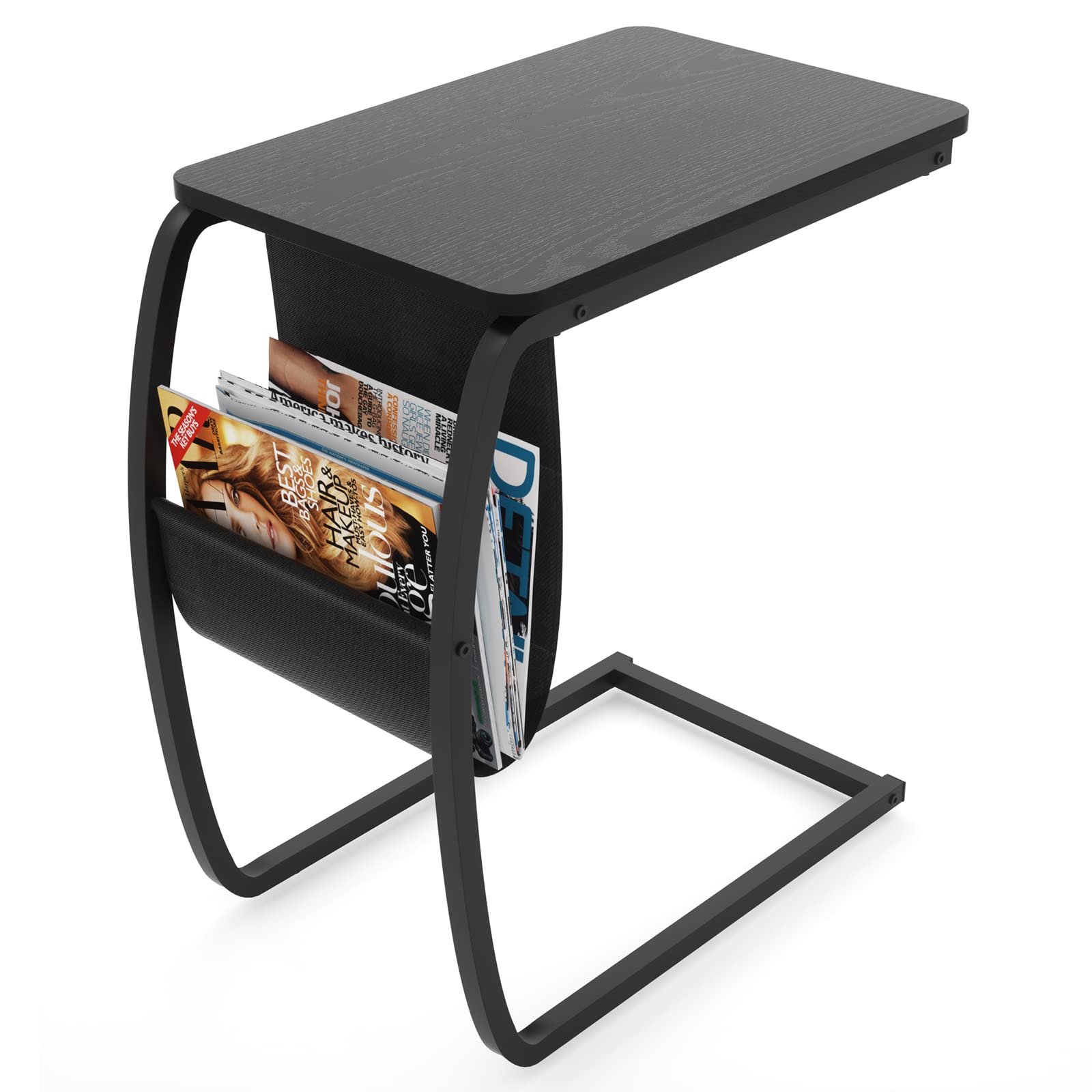 SRIWATANA Side End Tables Living Room, Vintage C-Shaped Laptop Table f ...