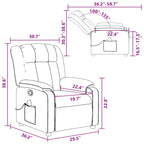 vidaXL Massage Recliner Chair for Living Room, Adjustable Recliner with 6-Point Vibration Massage, Home Theater Seating with Padded Seat Backrest & Side Pocket, Black Leather