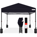 Best Choice Products 8x8ft Pop Up Canopy Tent, Outdoor Shade, 1 Person 1 Minute Set Up, Carry Case, 4 Weight Bags - Black