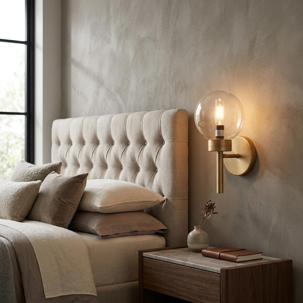 6 Inch Gold Metal and Glass Armed Sconce