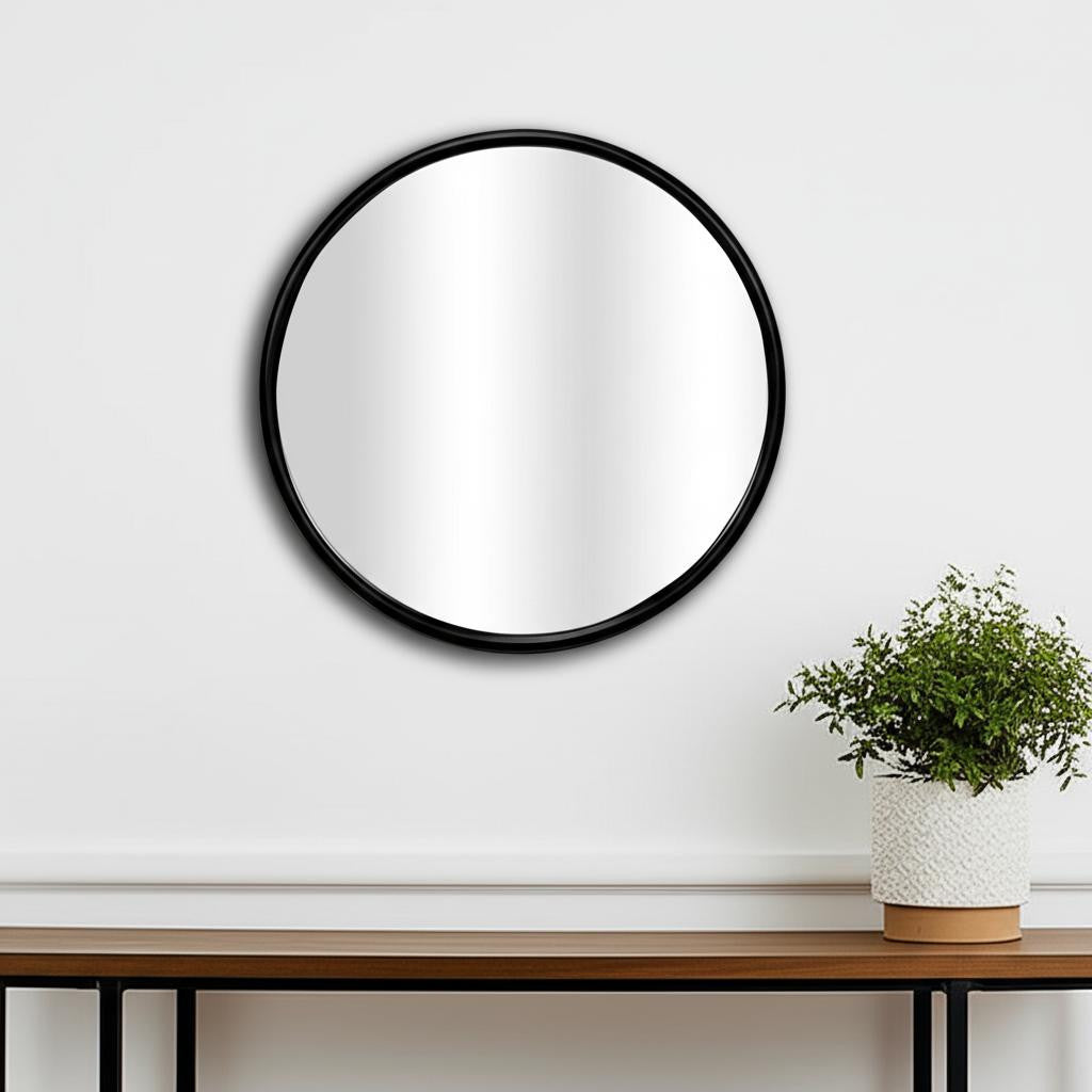 20 Black Metal Round Accent Mirror