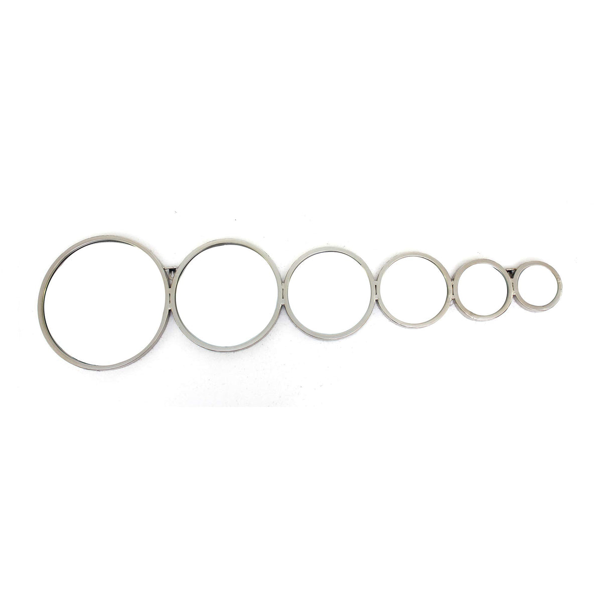 HomeRoots 12' X 47' Silver Contemporary Mirror Wall Decor with Bubble-Like Circles