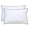 Ranznaz White Standard Pillow Shams Set Of 2, 100% Cotton Embroidery Trims Pillowcases, Softer And Breathable Elegant Pillow Cov