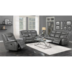 Coaster Conrad Motion Glider Recliner Light Grey Grey/Contemporary/Black