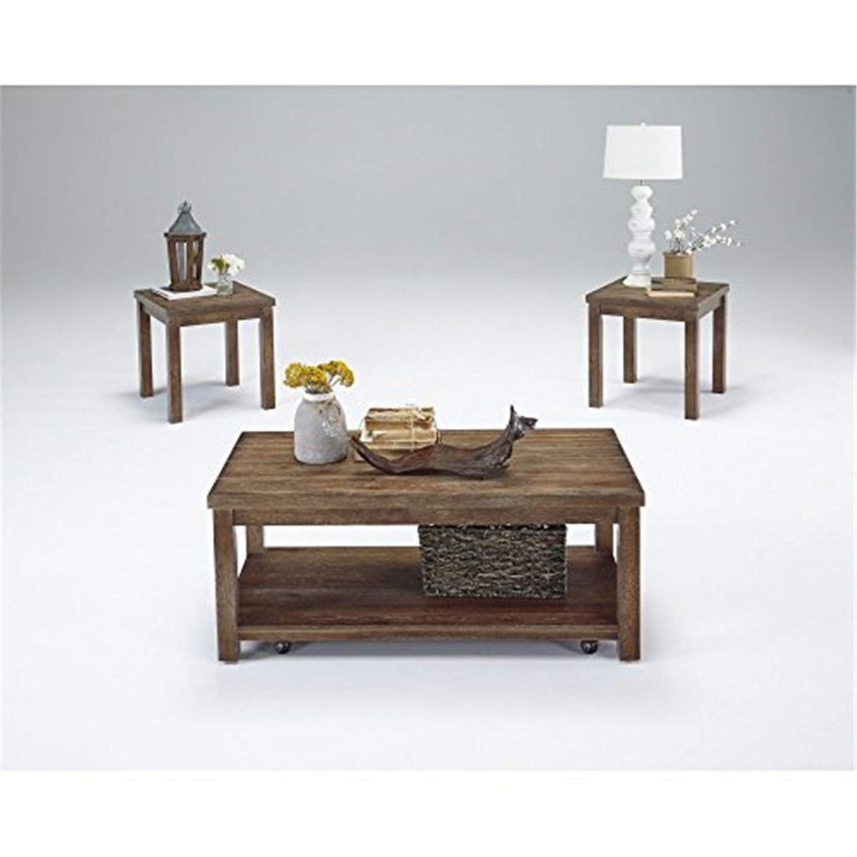 Progressive Furniture Silverton 3 Pack (Cocktail & 2 Ends), Brown