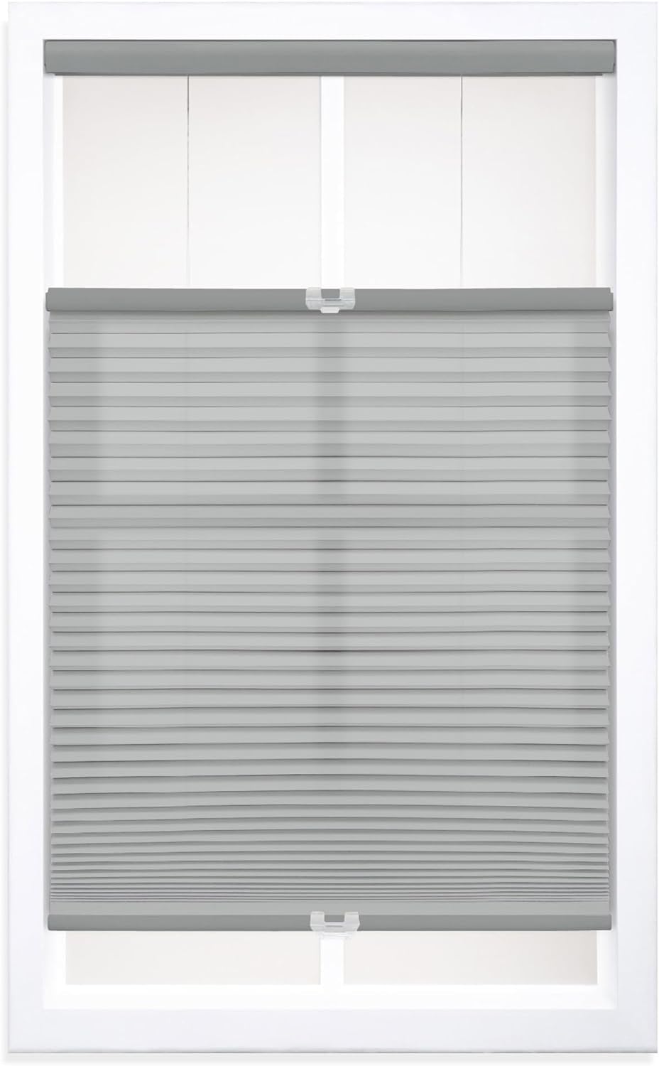 DEZ FURNISHINGS Cordless 1.5 Light Filtering Top Down Bottom Up Cellular Shade, 61 W x 36 H, Anchor Gray