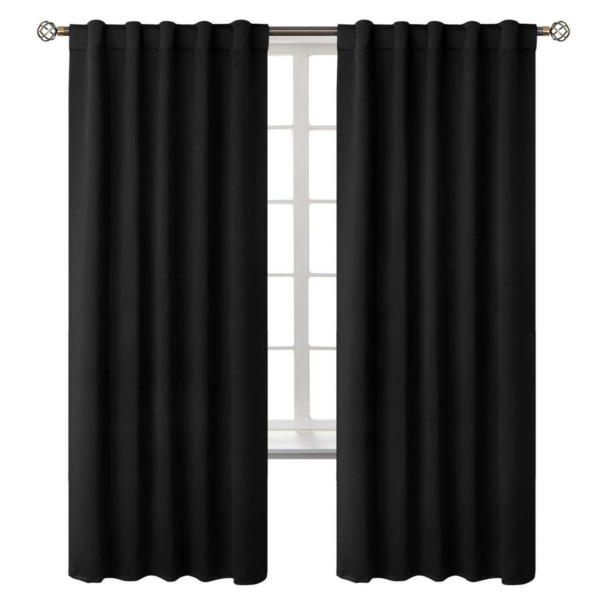 Bgment Halloween Black Blackout Curtains 84 Inches Long - Rod Pocket And Back Tab Thermal Insulated Bedroom Drapes For Living Ro