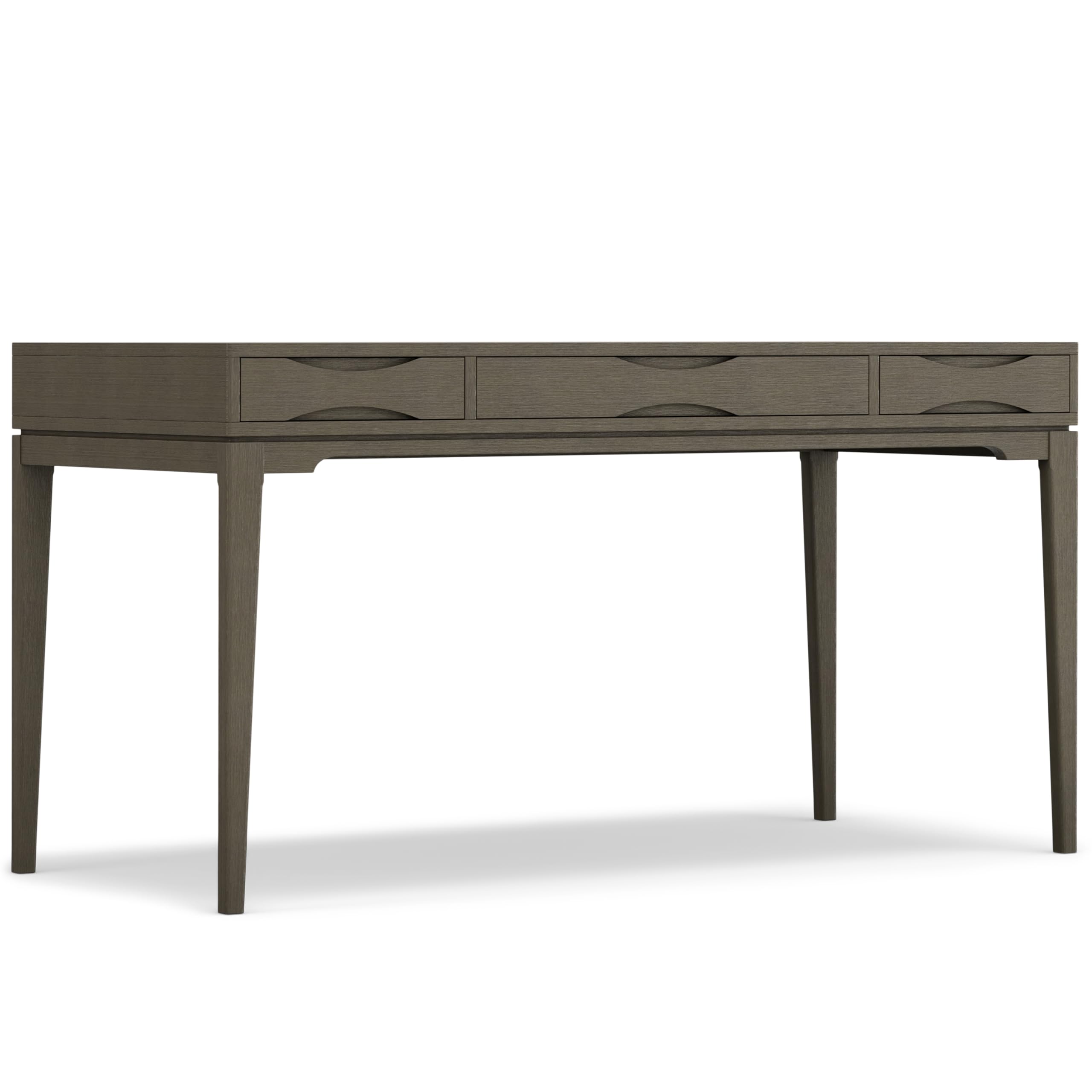 SIMPLIHOME Harper Desk - 60-Inch Wide Solid Hardwood Writing Desk in Farmhouse Grey, Mid-Century Modern Home Office Computer Tab