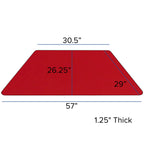 Flash Furniture Wren 29''W x 57''L Trapezoid Red Thermal Laminate Activity Table - Height Adjustable Short Legs
