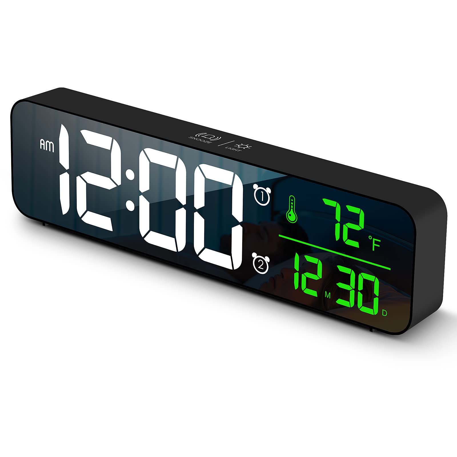 Digital Large Display Alarm Clock for Living Room Office Bedroom Decor LED Electronic Date Temp Display Wall Electric Clocks Aut